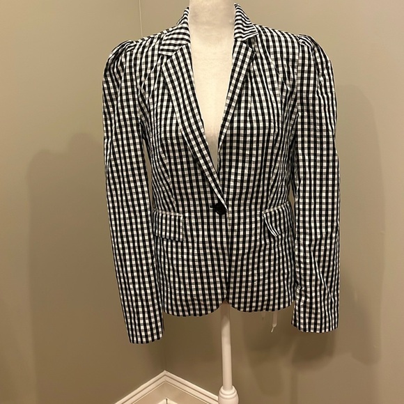 Who What Wear Jackets & Blazers - Who What Wear Gingham Blazer Black and White